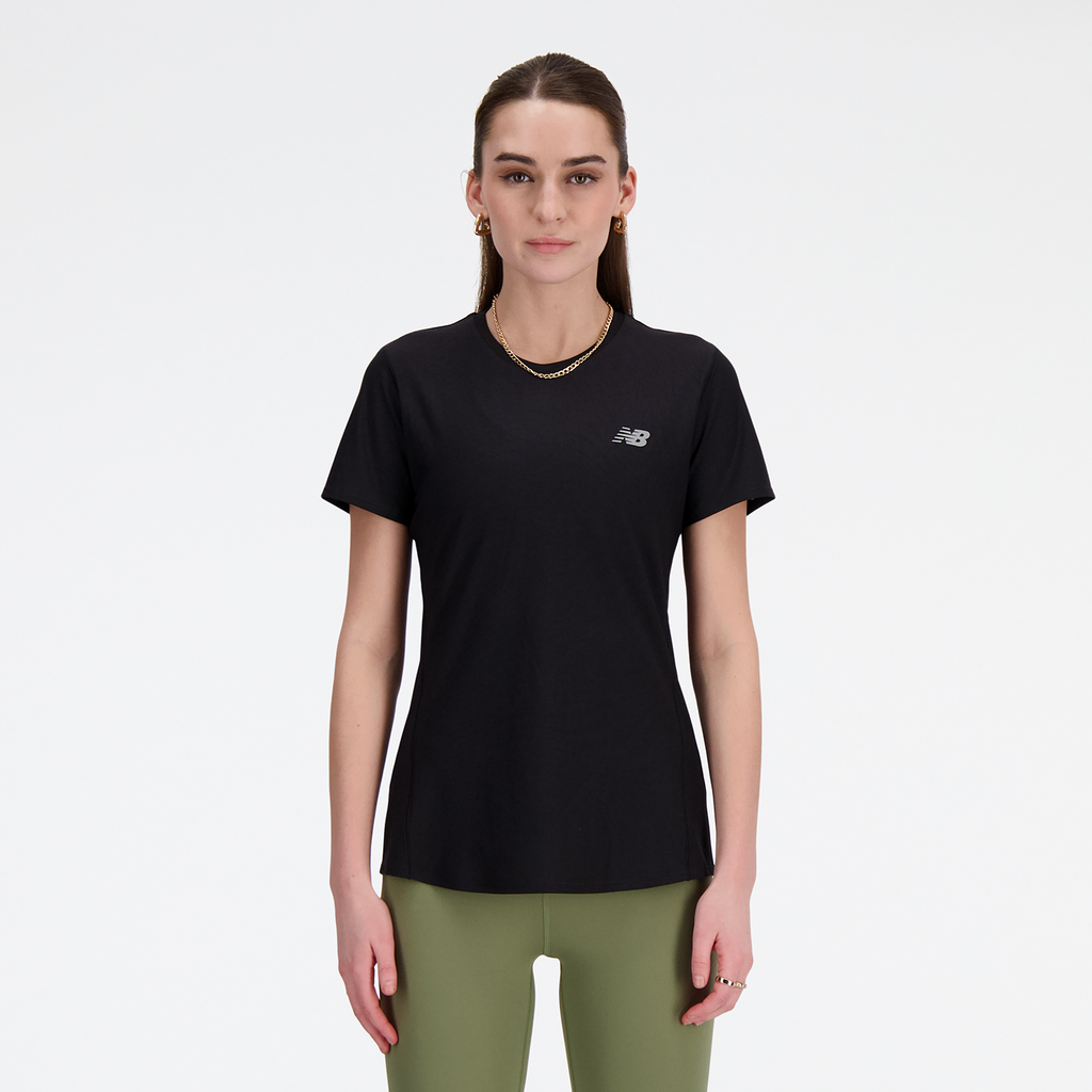 New Balance W Jacquard Short Sleeve Slim Fit Damen, schwarz, Grösse: XS New Balance W Jacquard Short Sleeve Slim Fit Damen, schwarz, Grösse: XS von New Balance