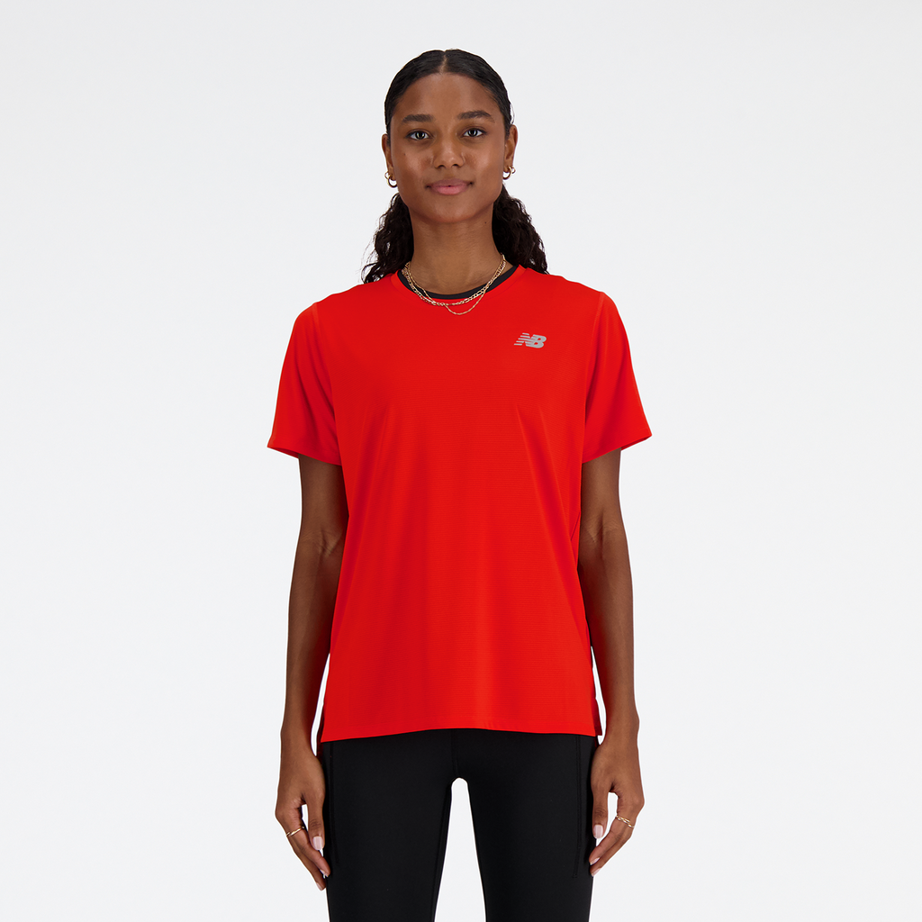 New Balance Damen Funktionsshirt W   Sleeve, Rot, Regular Fit, ideal für Training, Fitness & Running von New Balance