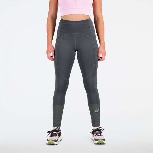 New Balance Damen Impact Run AT High Rise Tight - grau (Grösse: XS) von New Balance