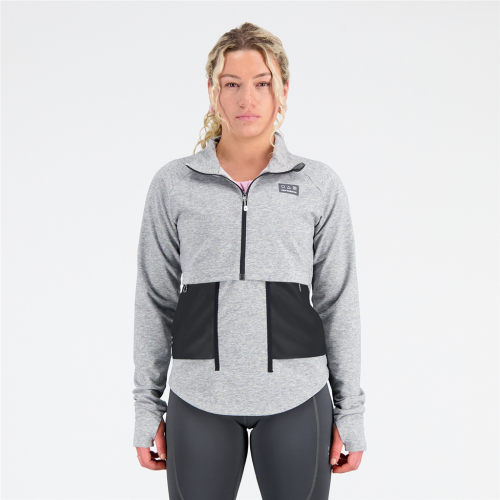 New Balance Damen Impact Run AT Spinnex 1/2 Zip - grau (Grösse: S) von New Balance