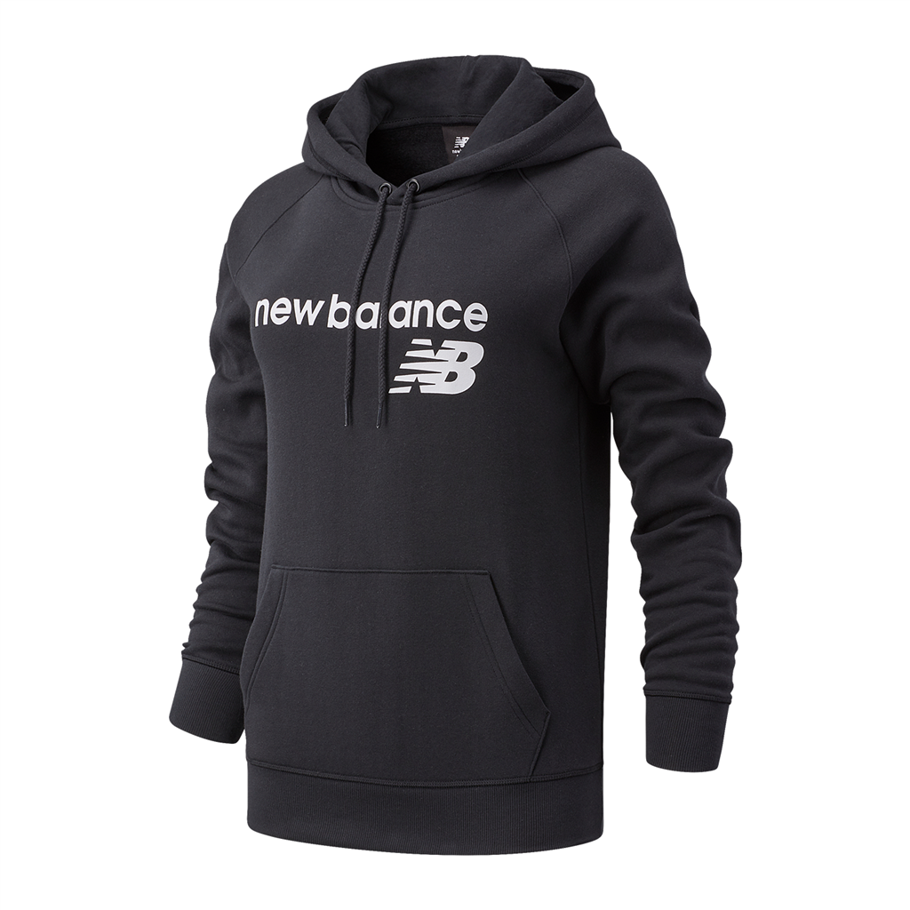 New Balance Damen Kapuzenpullover W NB Classic Core Fleece Hoodie, Schwarz, Relaxed Fit Fit, ideal für Freizeit & Reisen von New Balance