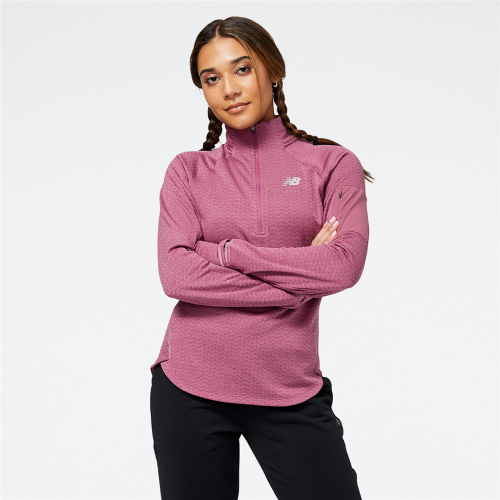 New Balance Damen NB Heat Grid Half Zip - pink (Grösse: M) von New Balance