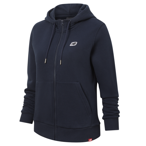 New Balance Damen NB Small Logo Zip Hoodie - blau (Grösse: S) von New Balance