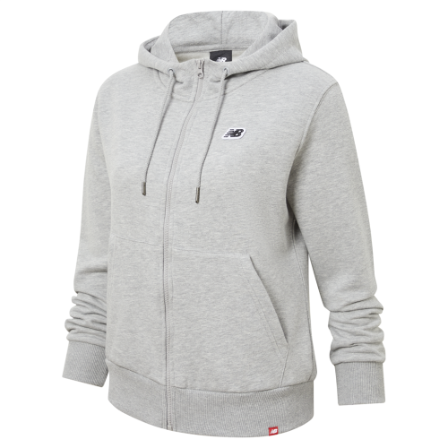 New Balance Damen NB Small Logo Zip Hoodie - grau (Grösse: L) von New Balance