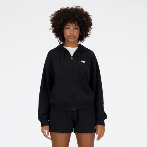 New Balance Damen New Balance French Terry Full Zip Hoodie - schwarz (Grösse: L) von New Balance