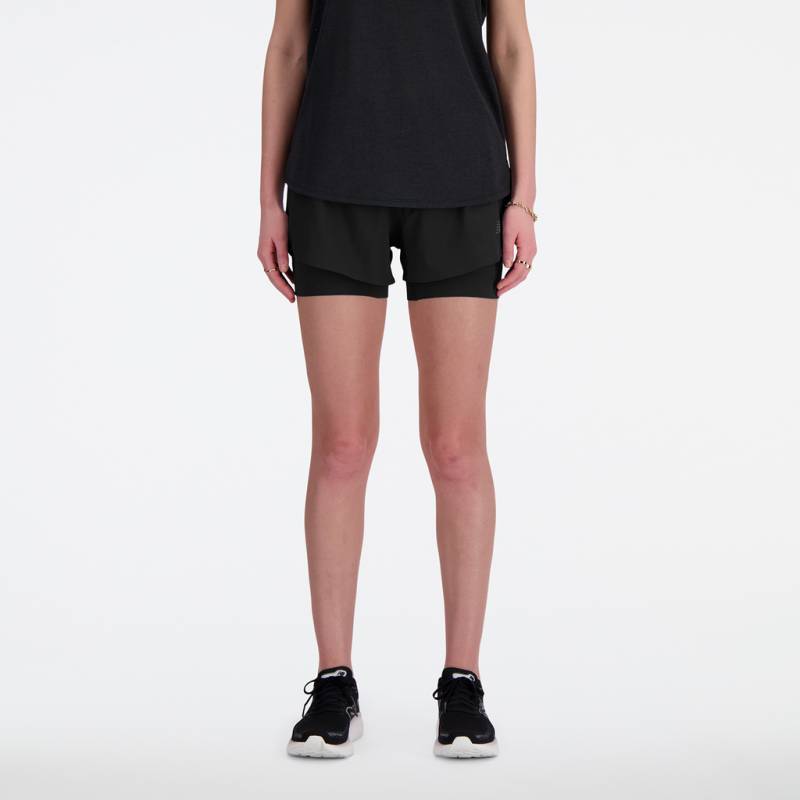 New Balance W RC Seamless 2 In 1 Short 3 Inch Regular Fit Damen, schwarz, Grösse: XS von New Balance