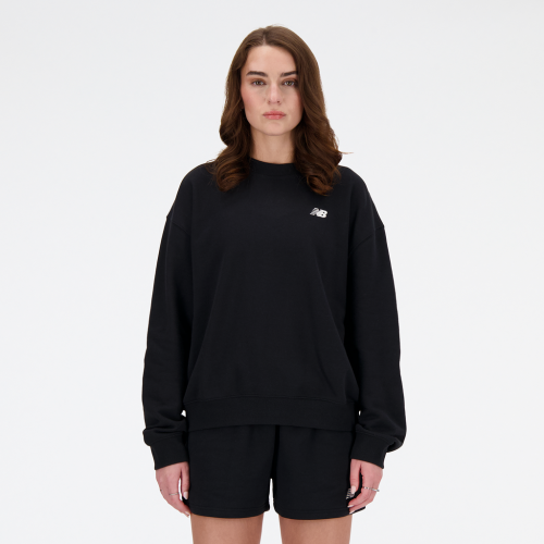 New Balance Damen Sport Essentials French Terry Small Logo Crew - schwarz (Grösse: M) von New Balance