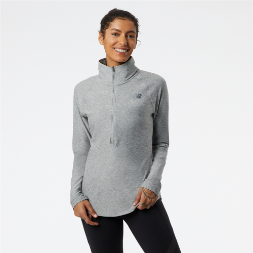 New Balance Damen Sport Spacedye Half Zip - grau (Grösse: S) von New Balance