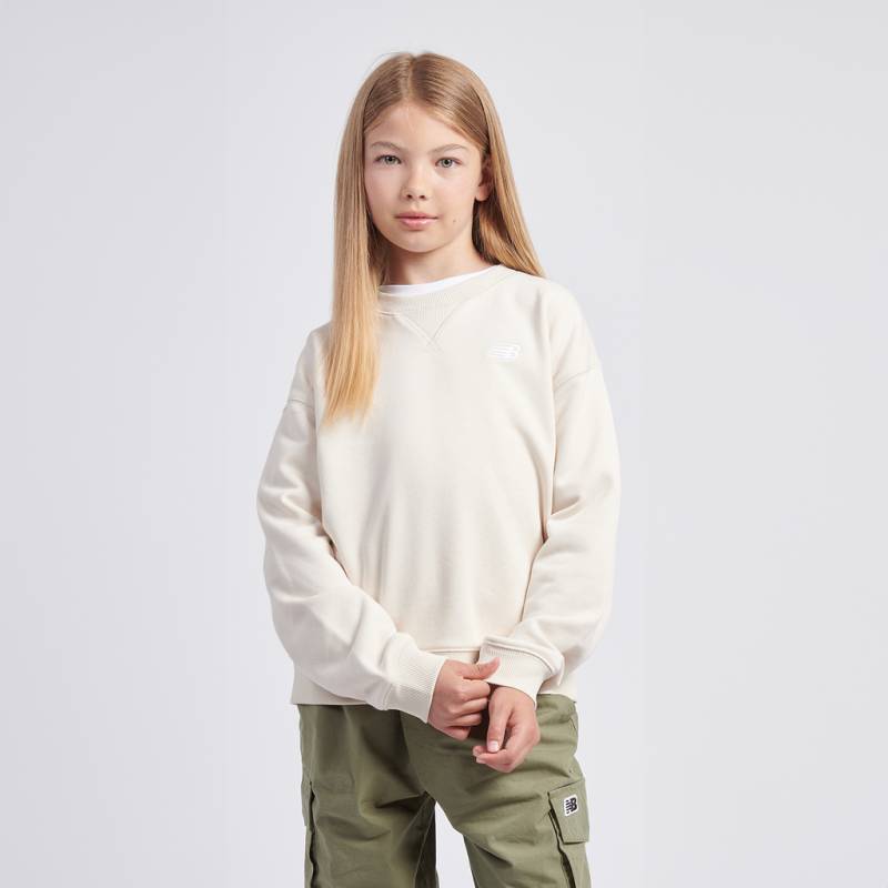 New Balance G New Balance French Terry Small Logo Crew  Mädchen, beige, Grösse: 7-8 Years von New Balance