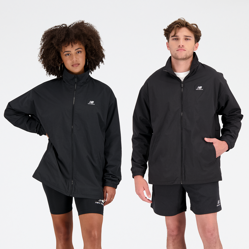 New Balance Unisex Freizeitjacke NB Athletics Unisex Out of Bounds Jacket, Schwarz, Relaxed Fit Fit, ideal für Freizeit & Reisen von New Balance