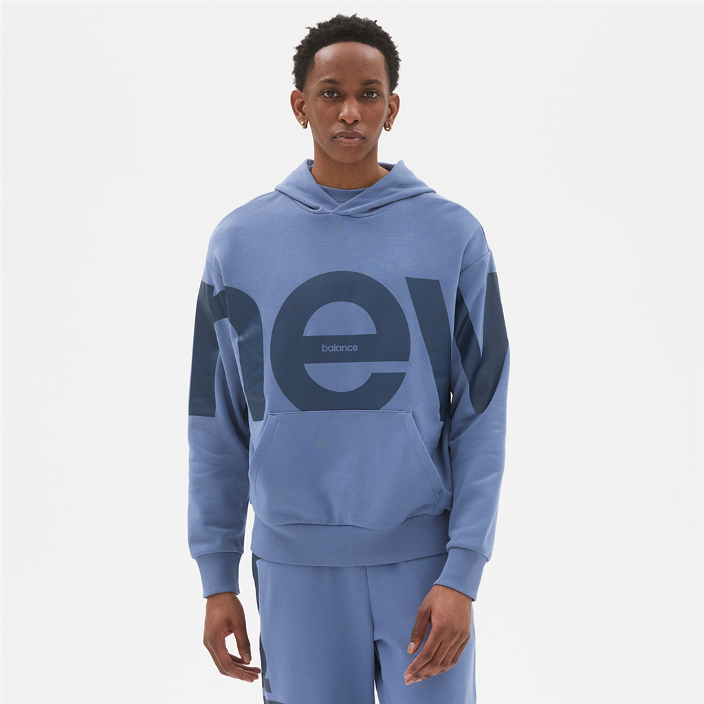 New Balance Unisex Kapuzenpullover NB Athletics Unisex Out of Bounds Hoodie, Blau, Relaxed Fit Fit, ideal für Freizeit & Reisen von New Balance