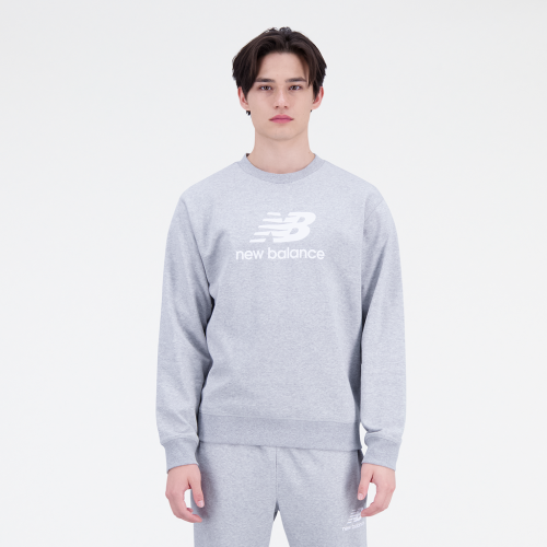 New Balance Essentials Stacked Logo Crew - grau (Grösse: L) von New Balance