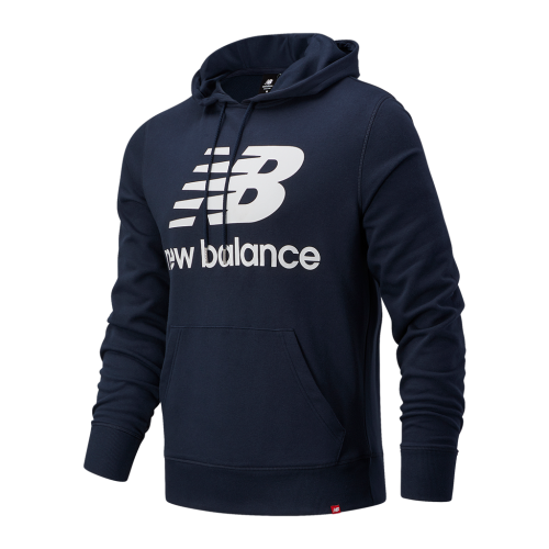 New Balance Essentials Stacked Logo PO Hoodie - blau (Grösse: L) von New Balance