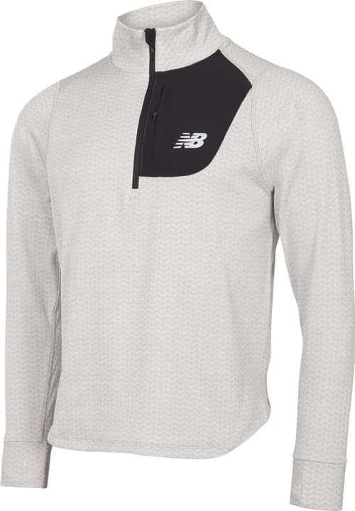 New Balance Heat Grid Half Zip Langarmshirt hellgrau von New Balance