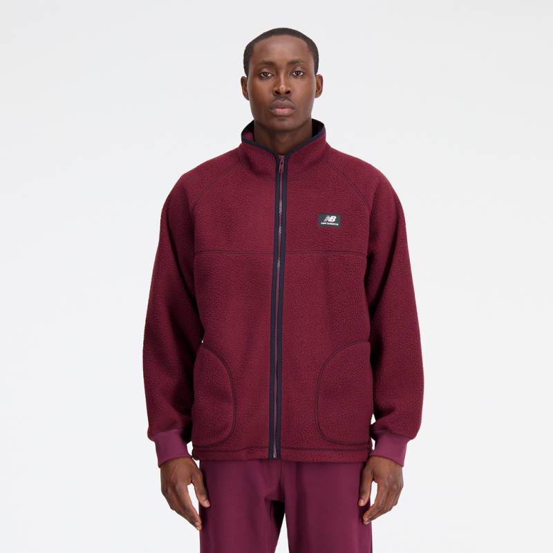 New Balance Athletics Polar Fleece Full Zip Relaxed Fit Herren, rot, Grösse: S von New Balance