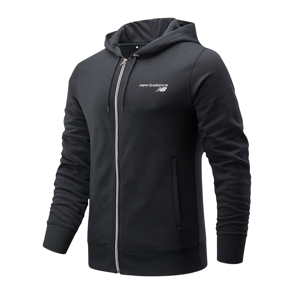 New Balance Herren Freizeitjacke NB Classic Core Full Zip, Schwarz, Athletic Fit, ideal für Freizeit & Reisen von New Balance