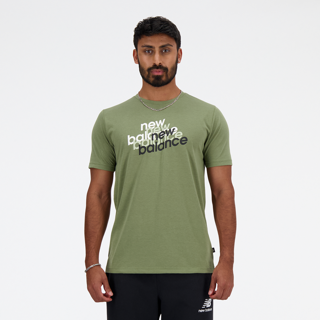 New Balance Herren Funktionsshirt  Heathertech Graphic T-Shirt, Weiss, ideal für Training, Fitness & Running von New Balance