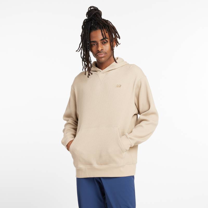 New Balance Waffle Knit Hoodie Relaxed Fit Herren, beige, Grösse: XS von New Balance