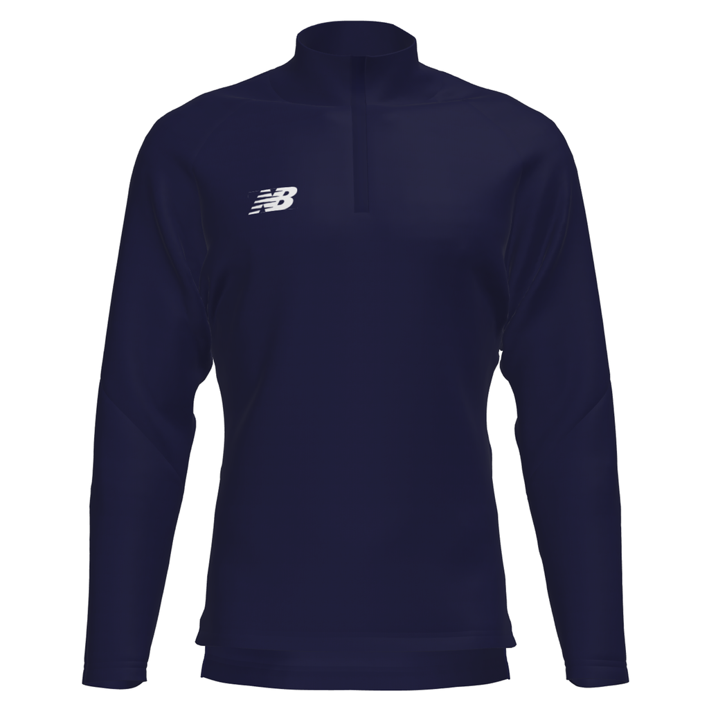 New Balance Kinder Funktionsshirt TW Training 1/4 Zip Knitted Midlayer JNR, Blau, ideal für Ballsport & Teamsport von New Balance