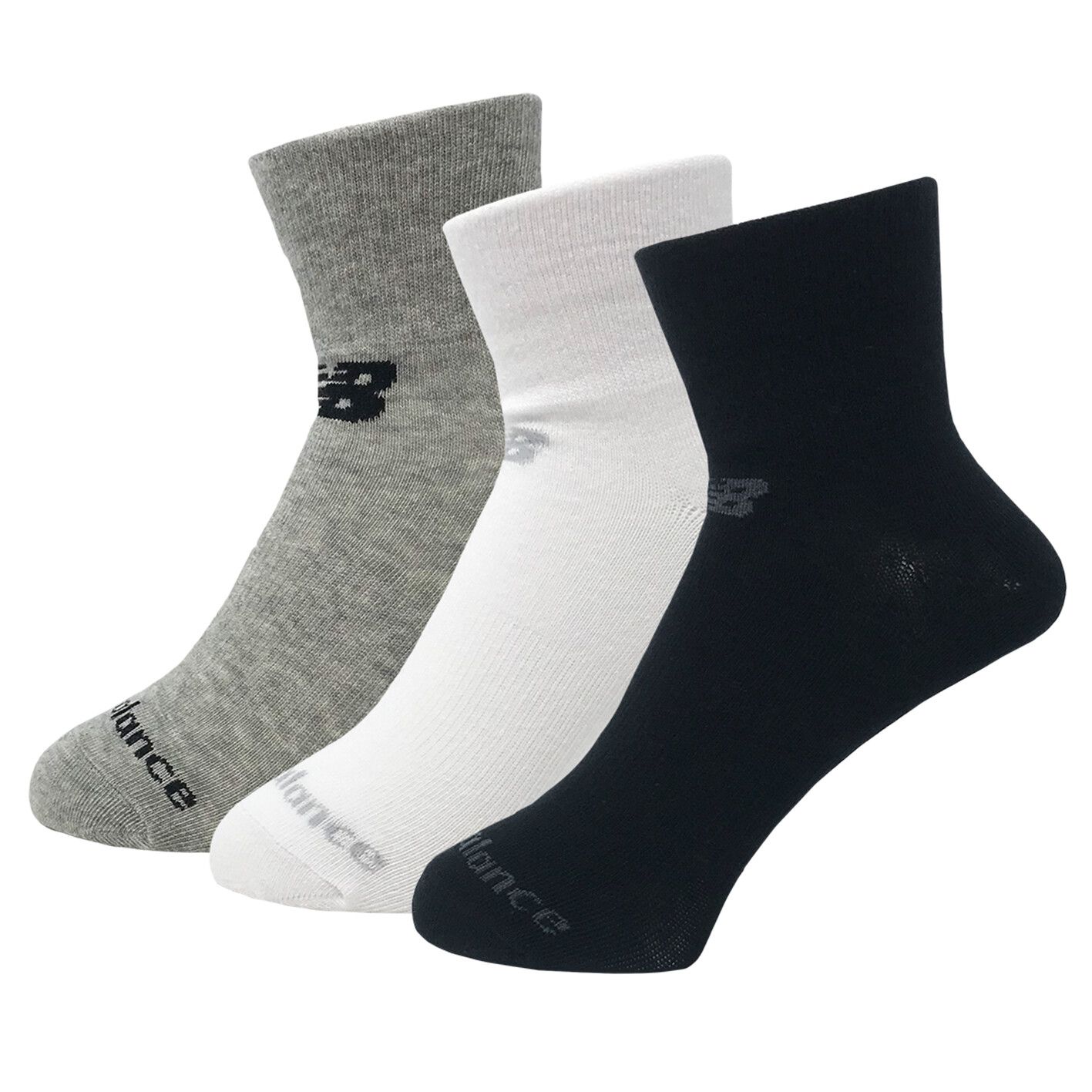 New Balance NB PF Cotton Flat Knit Ankle Socks 3 Pair-L L von New Balance