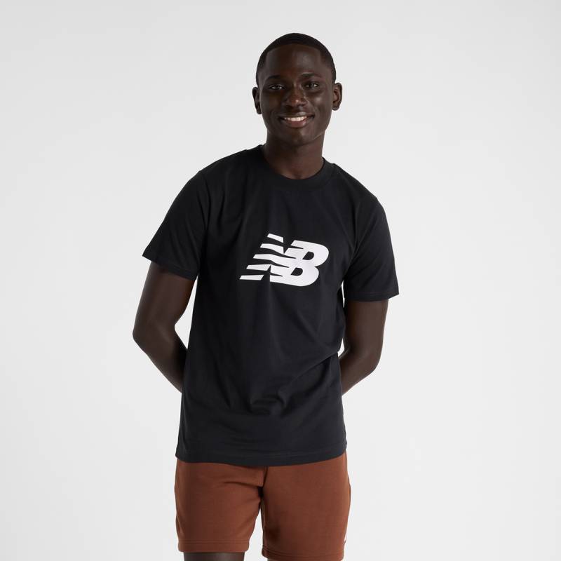 New Balance Sport Jersey Logo T-Shirt Regular Fit Herren, schwarz, Grösse: XS von New Balance