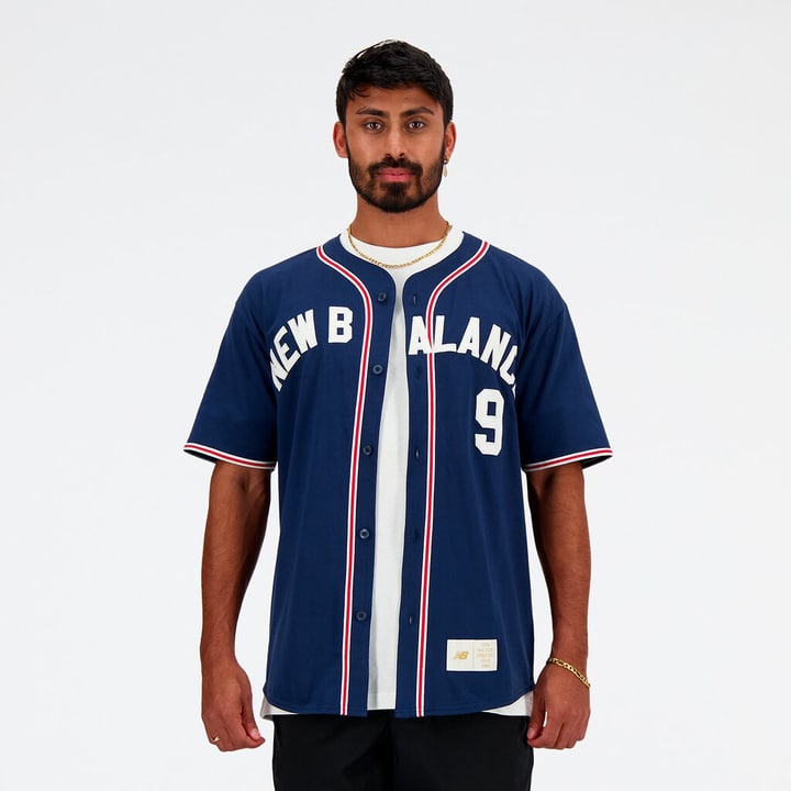 New Balance Sportswear Greatest Hits Baseball Jersey T-Shirt blau von New Balance