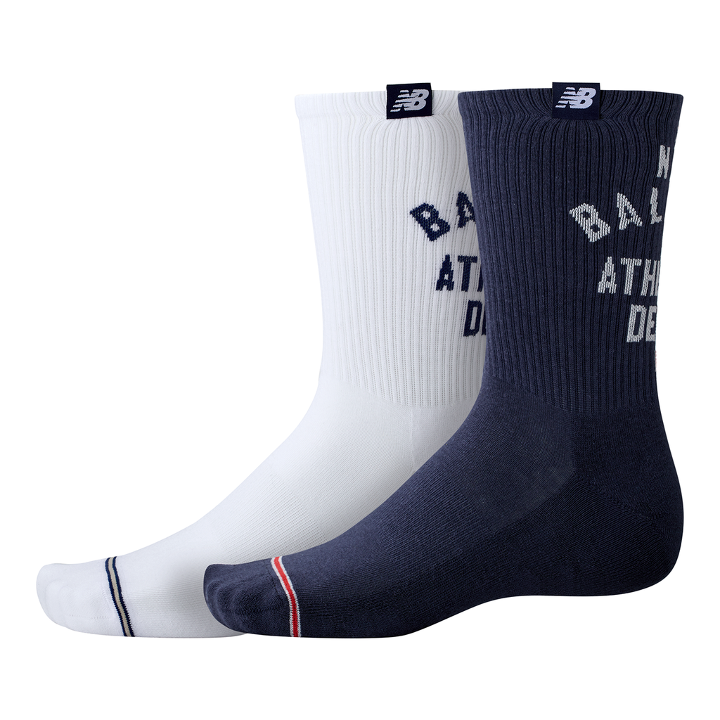 New Balance Unisex Freizeitsocken Lifestyle Midcalf Socks 2 Pair, Mehrfarbig, ideal für Freizeit & Reisen von New Balance