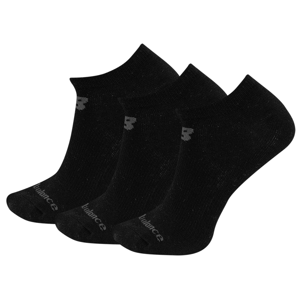 New Balance Unisex Freizeitsocken NB PF Cotton Flat Knit No Show Socks 3 Pair, Schwarz, ideal für Freizeit & Reisen von New Balance
