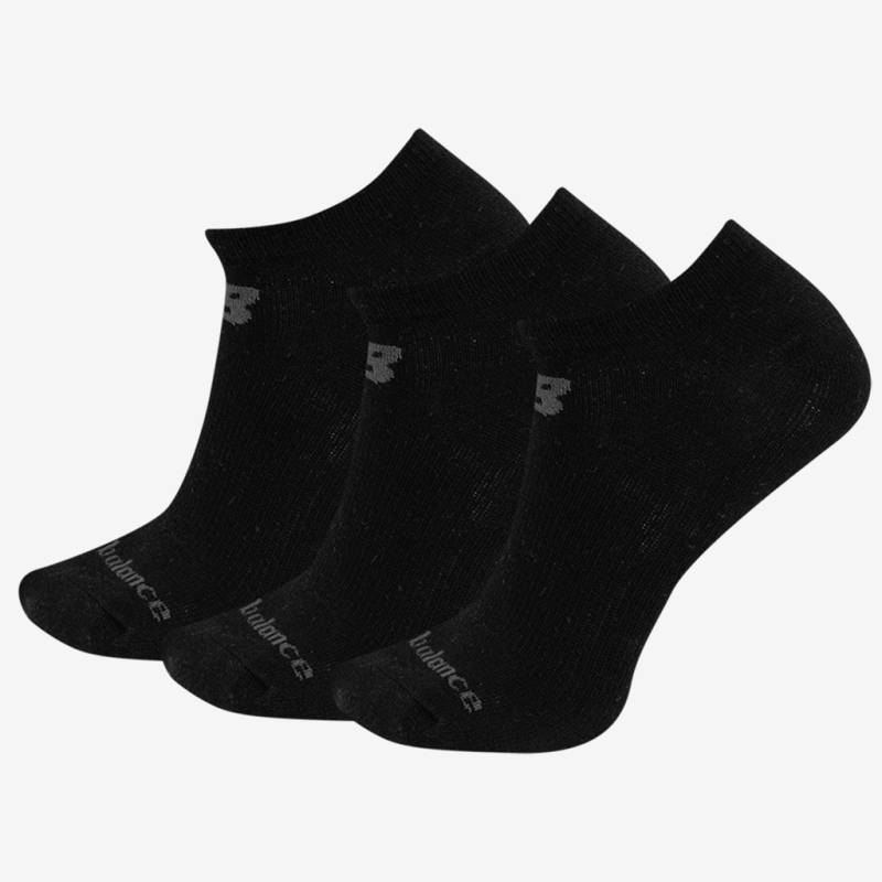 New Balance NB PF Cotton Flat Knit No Show Socks 3 Pair  Unisex, schwarz, Grösse: S von New Balance