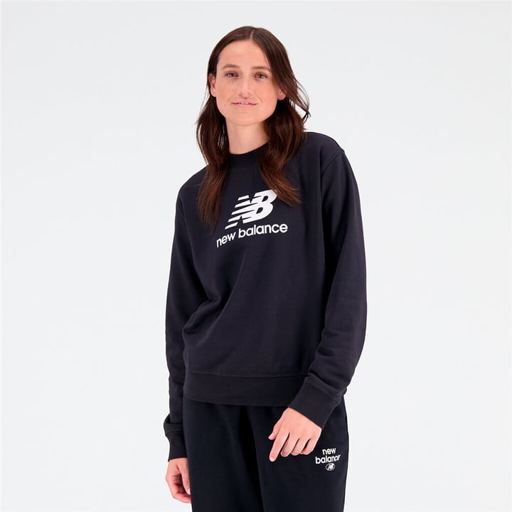 New Balance W Essentials Stacked Logo Crew Sweatshirt schwarz von New Balance