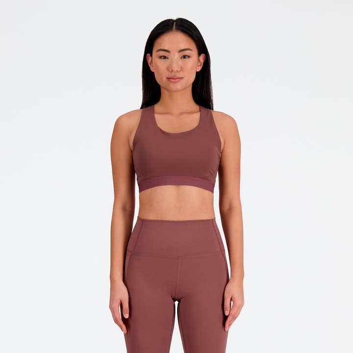 New Balance W NB Athletics Medium Support Sleek Sports Bra Sport-BH bordeaux von New Balance