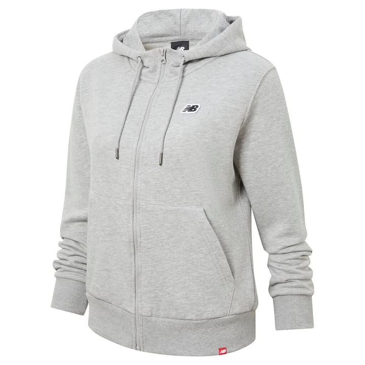 New Balance W NB Small Logo Zip Hoodie Jacke hellgrau von New Balance