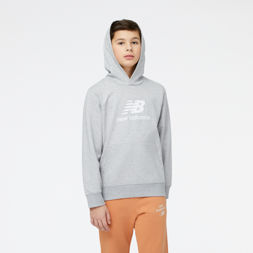 New Balance Y Essentials Stacked Logo Hoodie - grau (Grösse: L) von New Balance