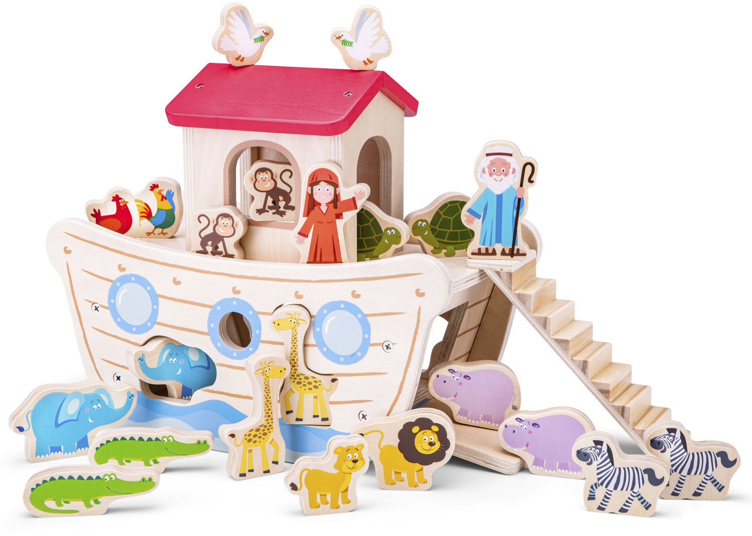 New Classic Toys® Steckspielzeug »Holzspielzeug, Formensortierpiel Arche Noah« von New Classic Toys®