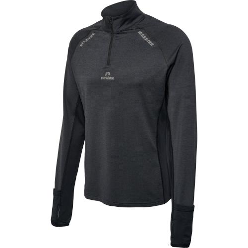 Newline Nwlmesa 1/2 Zip L/S Men - black melange (Grösse: L) von Newline