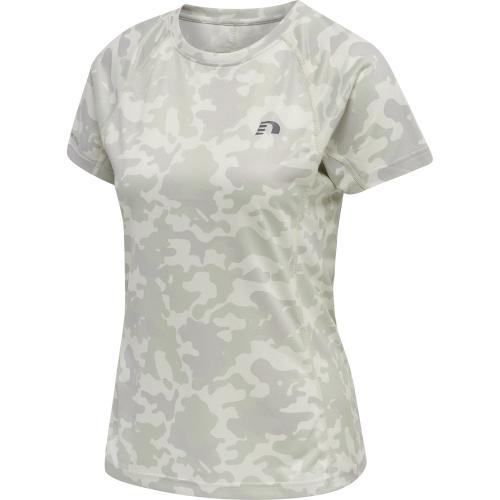 Newline Women Running T-Shirt S/S - oyster mushroom aop (Grösse: S) von Newline