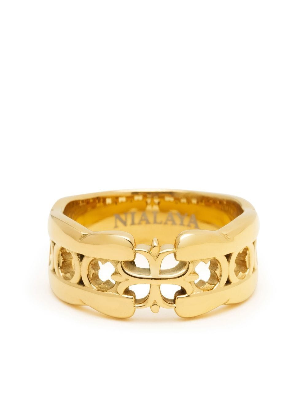 Nialaya Jewelry Cross band ring - Gold von Nialaya Jewelry