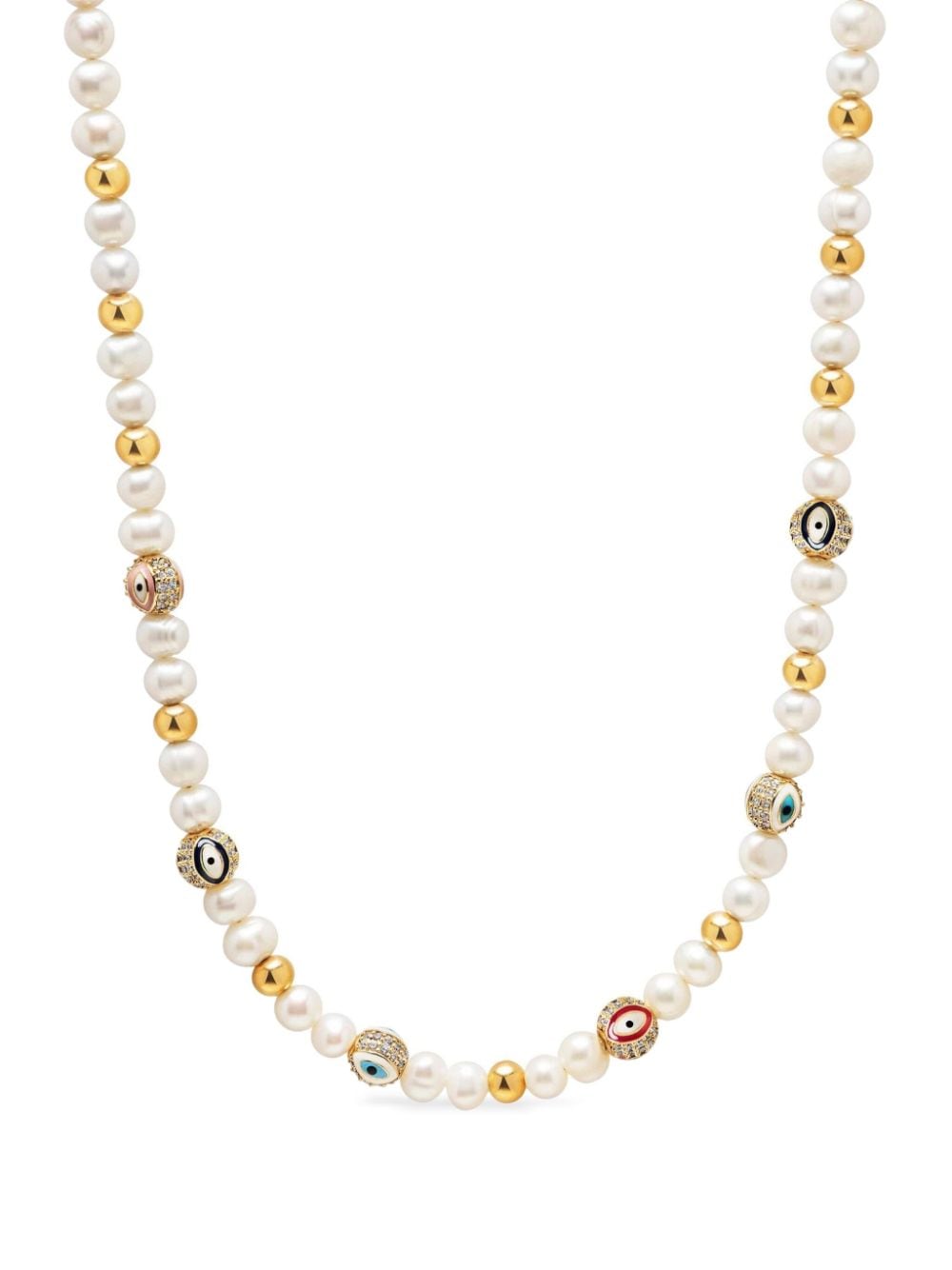 Nialaya Jewelry Evil Eye beaded necklace - Gold von Nialaya Jewelry