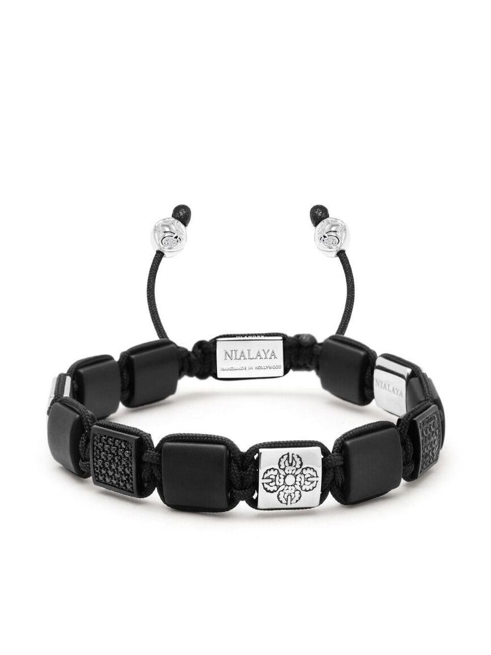 Nialaya Jewelry The CZ flatbread bracelet - Black von Nialaya Jewelry