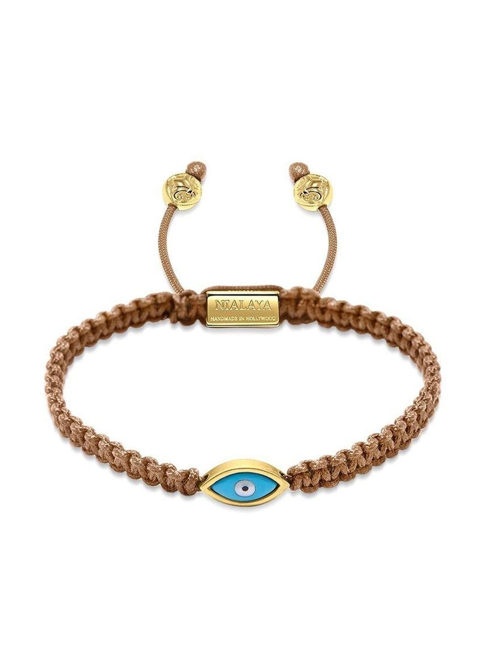 Nialaya Jewelry evil eye-charm braided bracelet - Brown von Nialaya Jewelry