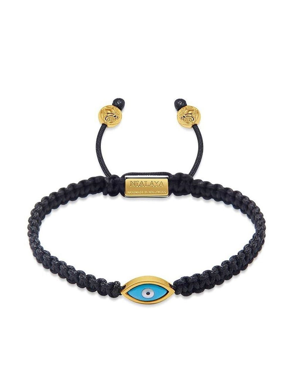 Nialaya Jewelry evil eye-detail string bracelet - Black von Nialaya Jewelry