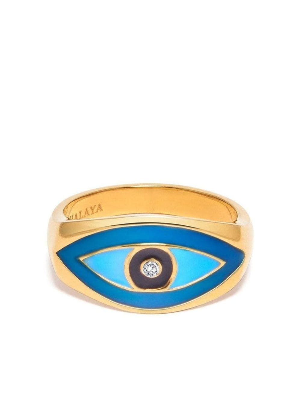 Nialaya Jewelry large evil eye ring - Gold von Nialaya Jewelry