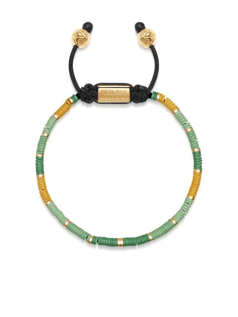 Nialaya Jewelry logo-plaque beaded bracelet - Green von Nialaya Jewelry