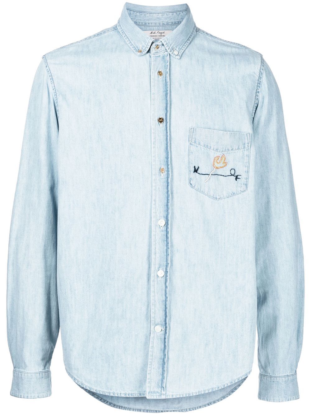 Nick Fouquet embroidered button-up shirt - Blue von Nick Fouquet