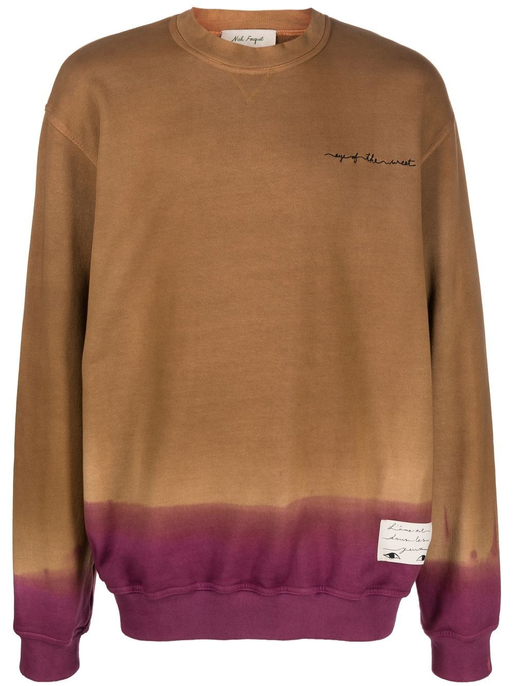 Nick Fouquet logo-embroidered tie-dye sweatshirt - Brown von Nick Fouquet