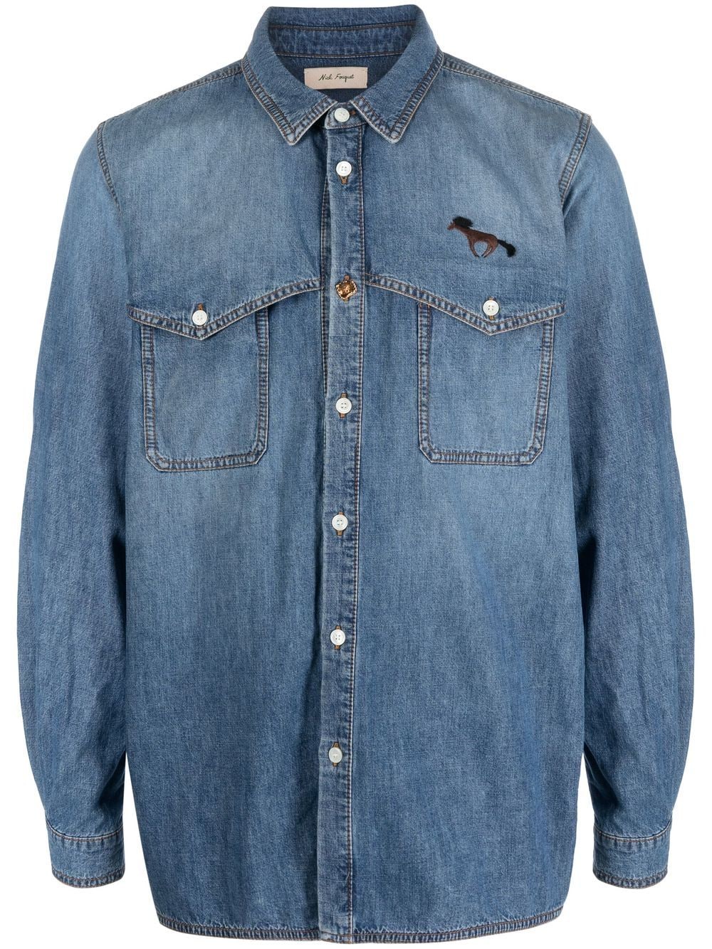 Nick Fouquet press-stud fastening denim shirt - Blue von Nick Fouquet