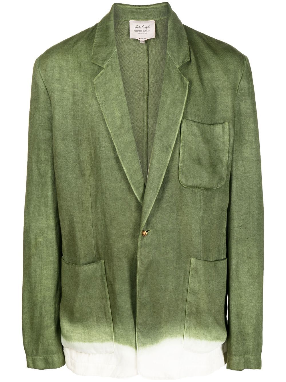 Nick Fouquet single-breasted linen blazer - Green von Nick Fouquet