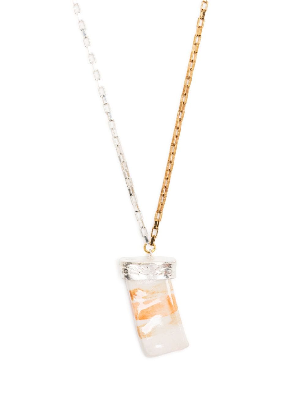 Nick Fouquet statement-pendant anchor-chain necklace - White von Nick Fouquet