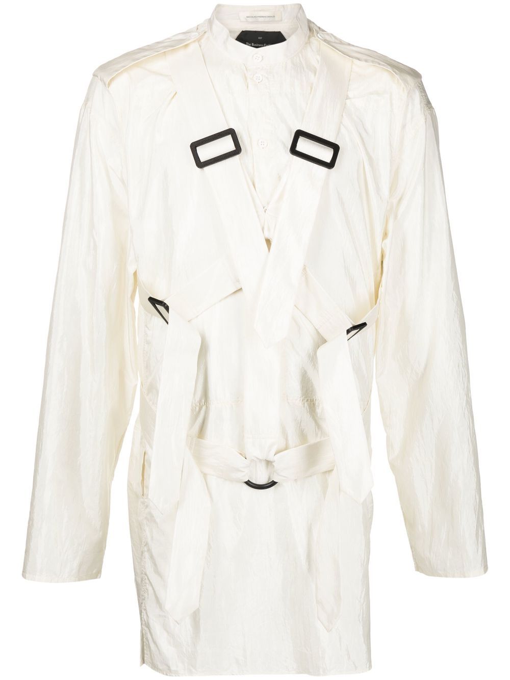 Nicolas Andreas Taralis strapped band collar shirt - White von Nicolas Andreas Taralis