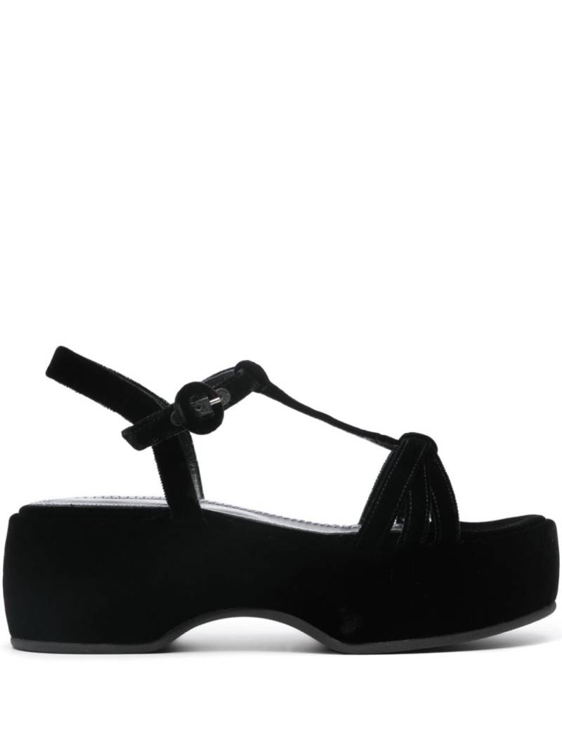 Nicole Saldaña Lily 60mm velvet-effect sandals - Black von Nicole Saldaña